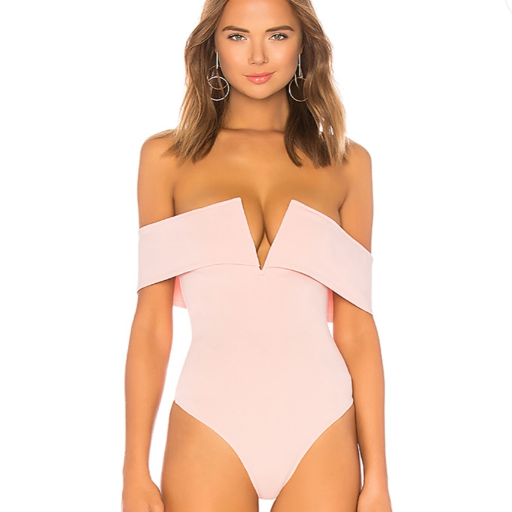 Superdown Aaliyah Bodysuit Blush NWOT XS